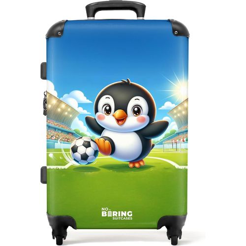 Valise Enfant,Grande Valise,Valise Enfant Garcon,avec 4 roulettes,TSA,Valise 23kg,Valise Garcon,Valise Grande Taille (67cm-72L) (Pingouin-Noir-Blanc)