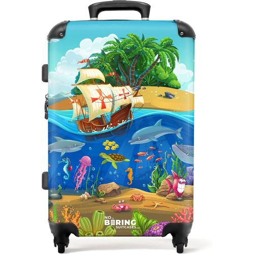 Valise Enfant,Grande Valise,Valise Enfant Garcon,Valise Enfant Roulette,Serrure TSA,Valise 23kg,Valise Garcon,Valise Grande Taille (67cm-72L),(Bateau Pirate-Bleu)