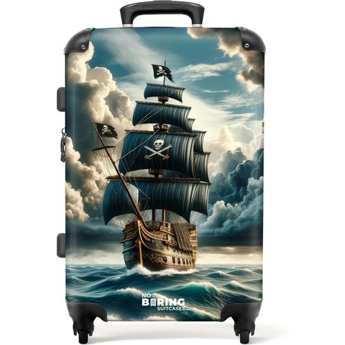 Valise Enfant,Grande Valise,Valise Enfant Garcon,Valise Enfant Roulette,Serrure TSA,Valise 23kg,Valise Garcon,Valise Grande Taille (67cm-72L),(Bateau Pirate-Gris)