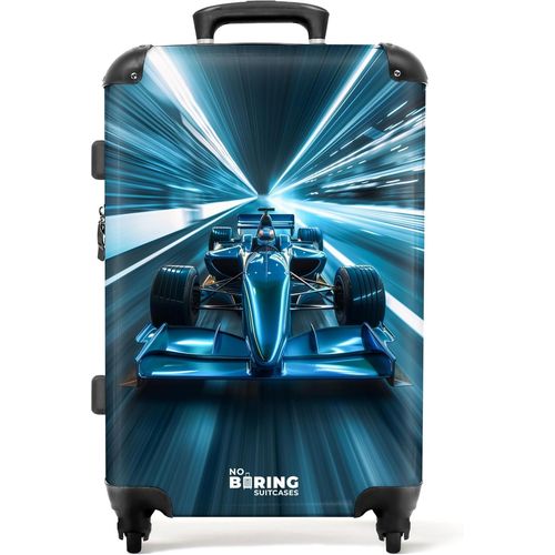 Valise Enfant,Grande Valise,Valise Enfant Garcon,Valise Enfant Roulette,Serrure TSA,Valise pour Enfant,Valise Grande Taille (67cm-72L),(Voiture de Course-Cyan-Bleu)