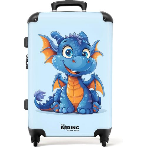 Valise Enfant,Grande Valise,Valise Enfant Garcon,Valise Enfant Roulette,Serrure TSA,Valise 23kg,Valise Pour Enfant,Valise Grande Taille (67cm-72L) (Dragon-Bleu-Orange)