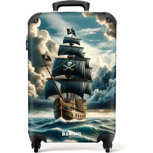 Valise Enfant,Valise Cabine,Valise Enfant Garcon,Bagages Enfant,Valise Enfant Roulette,Suitcase,Valise Voyage Enfant Garcon,Valise Cabine 55x35x25cm (Bateau pirate-Gris)