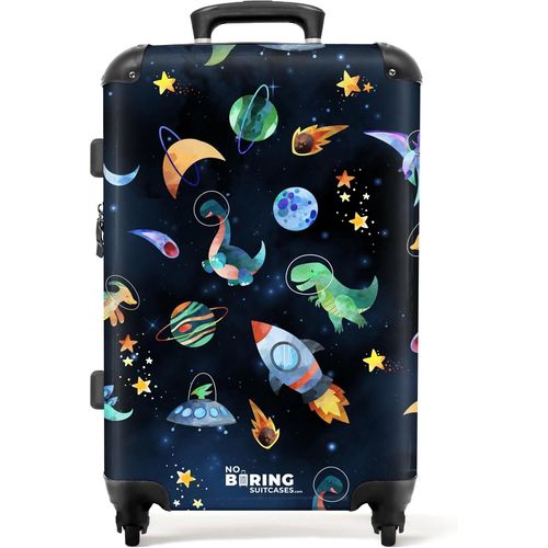 Valise Enfant,Grande Valise,Valise Enfant Garcon,Valise Enfant Roulette,Serrure TSA,Valise 23kg,Valise Garcon,Valise Grande Taille (67cm-72L),(Dinos,espace-Bleu foncé)