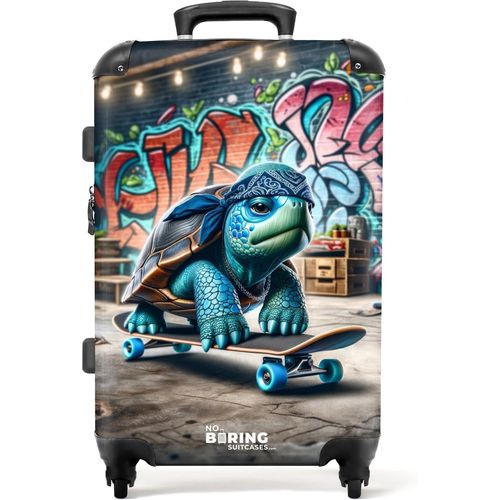 Valise Enfant,Grande Valise,Valise Enfant Garcon,Valise Enfant Roulette,Serrure TSA,Valise pour Enfant,Valise Grande Taille (67cm-72L),(Tortue-Bleu)