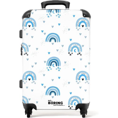 Valise Enfant,Grande Valise,Valise Enfant Garcon,Valise Enfant Roulette,Serrure TSA,Valise pour Enfant,Valise Grande Taille (67cm-72L),(Motif Arc-en-Ciel-Bleu)