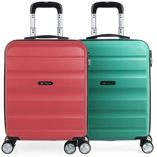 Valise Cabine 55x40x20,Valise Cabine,Valise À roulettes,Valise Roulette,Valise Rigide,Résistant,Légère,Corail/Aquamarine