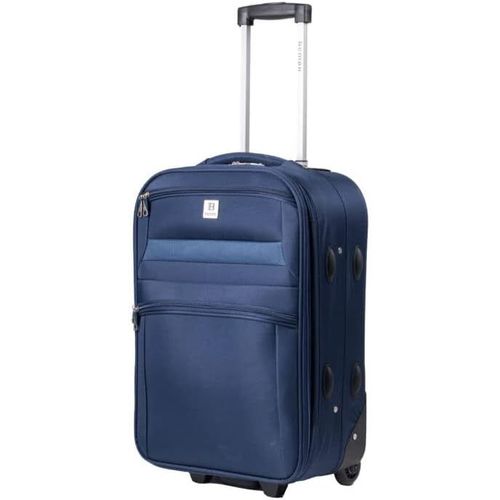 Valise Cabine Souple en Toile 55cm 2 Roues Bleu