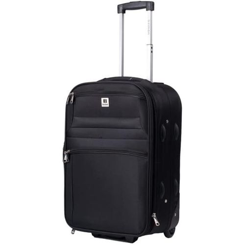 Valise Souple en Toile 65cm 2 Roues Noir