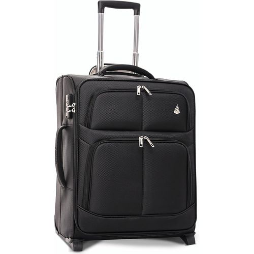 56x45x25 Cabine Bagage Easyjet Taille Maximale 60L Bagage à Main Valise Souple Légere à 2 roulettes,pour Jet2,British Airways,56cm,Garantie De 10 Ans,Noir