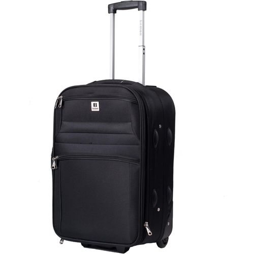 Valise Cabine Souple en Toile 55cm 2 Roues Noir