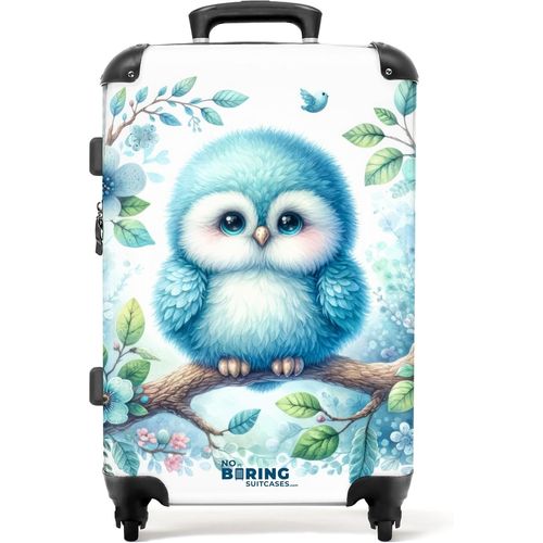 Valise Enfant,Grande Valise,Valise Enfant Garcon,Valise Enfant Roulette,Serrure TSA,Valise pour Enfant,Valise Grande Taille (67cm-72L),(Jeune Hibou-Bleu)
