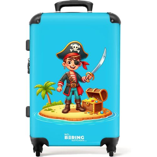 Valise Enfant,Grande Valise,Valise Enfant Garcon,Valise Enfant Roulette,Serrure TSA,Valise 23kg,Valise Garcon,Valise Grande Taille (67cm-72L),(Pirate-Bleu Clair)