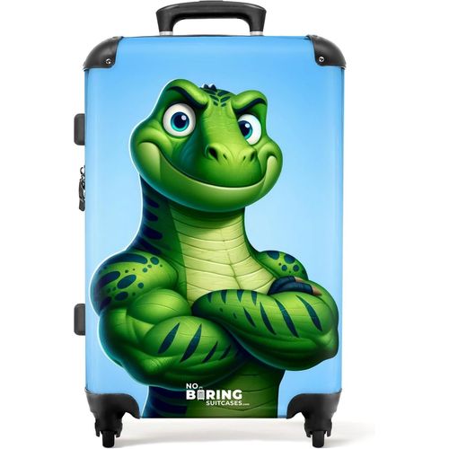 Valise Enfant,Grande Valise,Valise Enfant Garcon,Valise Enfant Roulette,Serrure TSA,Valise 23kg,Valise Garcon,Valise Grande Taille (67cm-72L),(Dino Vert-Bleu)