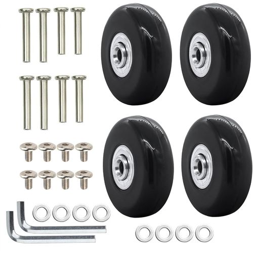 4 Pièces Roue Universelle de Remplacement pour Valise-Caoutchouc Métal,Roulettes de Rechange pour Bagages (50mm x 18mm)