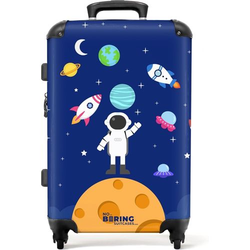Valise Enfant,Grande Valise,Valise Enfant Garcon,Valise Enfant Roulette,Serrure TSA,Valise Pour Enfant,Valise Grande Taille (67cm-72L),(Astronaute,plantes-Bleu foncé)