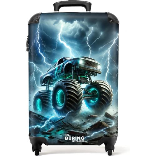 Valise Enfant,Valise Cabine,Valise Enfant Garcon,Bagages Enfant,Valise Enfant Roulette,Valise pour Enfant,Valise Cabine 55x35x25cm (Camion Monstre-Bleu foncé)