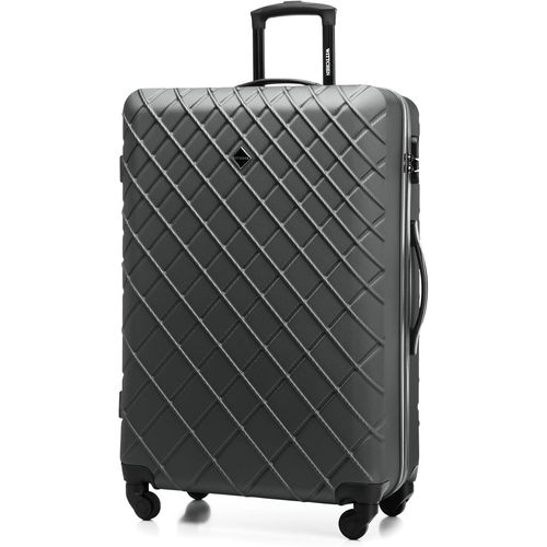 Valise de Voyage Bagage à Main Valise Cabine Valise Rigide en ABS avec 4 roulettes pivotantes Serrure à Combinaison Poignée télescopique Classic Line Taille L Noir