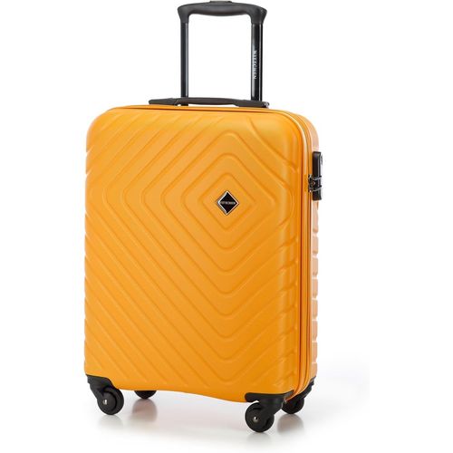 Valise Cabine Bagages Cabine Valise de Voyage Bagage à Main Valise Rigide en ABS avec 4 roulettes Pivotantes Serrure à Combinaison Poignée Télescopique Cube Line Taille M Orange