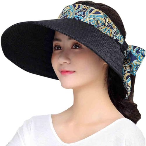 Casquette Visière Sports Femme Été Visière De Soleil Imprimé Chic Casquette Bord Large Haut Vide Anti-Uv Protection Solaire Chapeau De Soleil Réglable Pour Voyage Camping Randonnée Cyclisme.[P249]