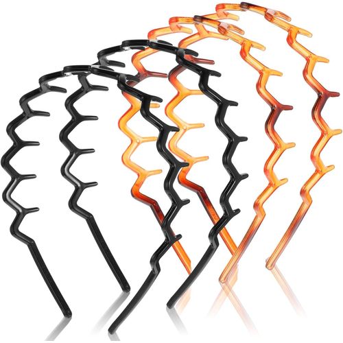 Lot De 4 Serre-Têtes En Forme De Zigzag,En Plastique Ondulé,Pour Femme,Pour Le Sport,L'extérieur,Le Quotidien