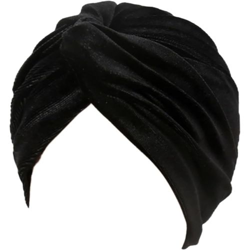 1 Bonnet Turban En Velours Stretch Pour Femme-Bonnet Turban Doux Et Chaud-Bijou De Tête-Bleu Marine.[P159]