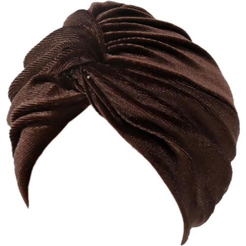 1 Bonnet Turban En Velours Stretch Pour Femme-Bonnet Turban Doux Et Chaud-Bijou De Tête-Bleu Marine.[P155]