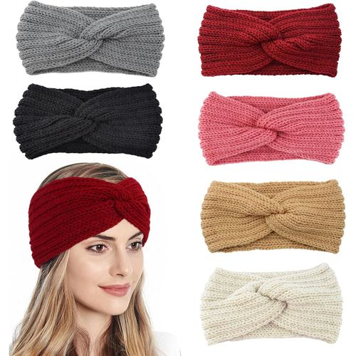 Lot De 6 Bandeaux Tricotés Pour Femme-Avec N?uds Torsadés-Pour Le Printemps,L'automne Et L'hiver-Bandeau De Protection Des Oreilles Chaud Pour Femmes Et Filles-Doux Et Confortable