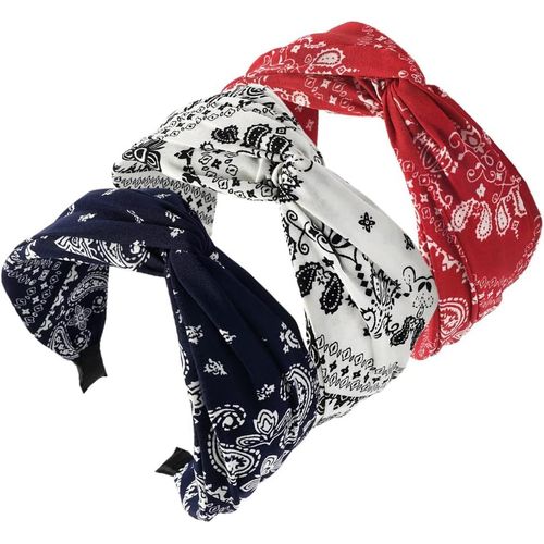 Lot De 3 Bandeaux Pour Femme-Style Bohème-Tendance-Élastique-Joli N?ud Papillon-Pour Femme Et Fille (Cajou)