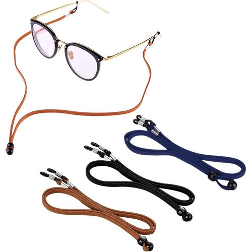 Lot De 3 Sangles De Lunettes De Sport En Cuir Synthétique-Multicolore-Classique-Réglable-Pour Lunettes De Soleil-Chaîne De Lunettes De Soleil-Lanière De Lunettes Pour Décoration