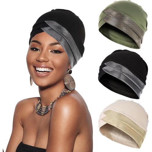 3 Pièces Femmes Bonnet Turban Chimio Sous-Cape Écharpe Casquette Hijab Islamique Musulmane Intérieure