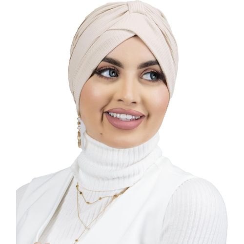 Turban À Enfiler Côtelé En Jersey Premium Pour Femme Musulmane Voilée Tu-6.[P121]