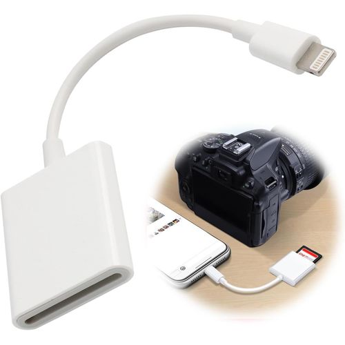 Lecteur De Carte Sd Vers Connecteur Lightning, Transfert Rapide De Photos Et Vidéos, Compatible Avec Appareils Photo Numériques, Caméras Sport, Drones Plug & Play[MEM6170845]