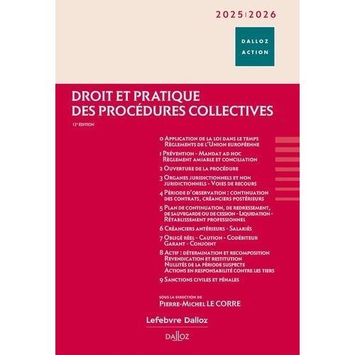 Droit Et Pratique Des Procédures Collectives
