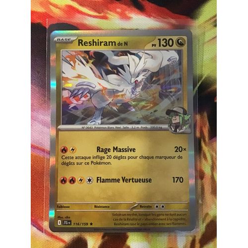 Carte Pokémon - Reshiram - 116/159 - Holo-Rare - Ev9 Aventures Ensemble