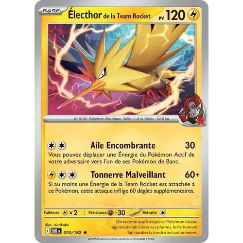 Carte Pokémon - Electhor De La Team Rocket - 070/182 - Holo-Rare - Rivalités Destinées