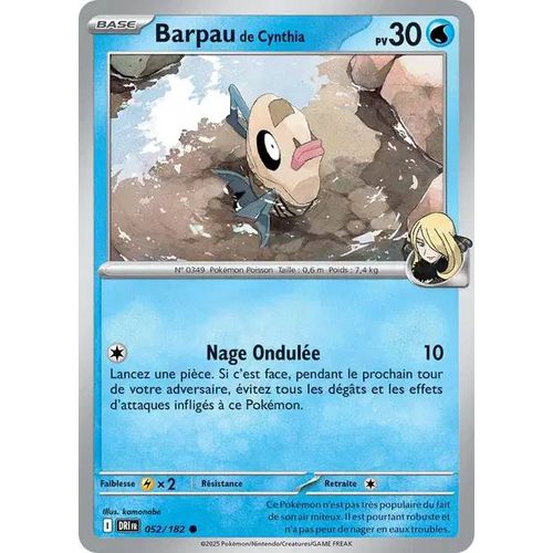 Carte Pokémon - Barpau De Cynthia - 052/182 - Ev10 Rivalités Destinées