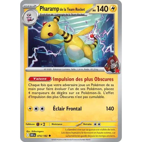 Carte Pokémon - Pharamp De La Team Rocket - 074/182 - Ev10 Rivalités Destinées