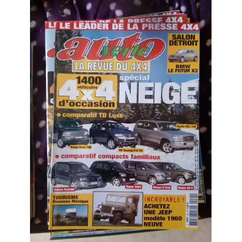 Auto Verte 261 De 2003 Jeep Cherokee 2.8 Crd Ltd,Touareg 5.0 V10 Td,Toyota Hdj100 4.2 Td Vxv,Range Rover 3.0 Td6 Hse,Honda Crv,Nissan Xtrail Ultimate,Subaru Forester X,Toyota Rav4,Jeep M201 Hotchkiss,
