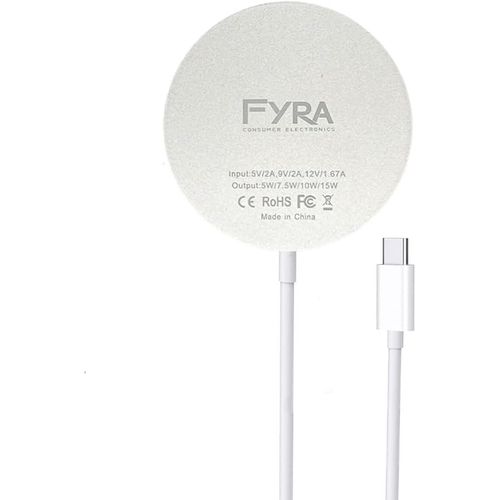 Chargeur Sans Fil Magnétique De 15 W Pour Iphone 15/15 Pro/15 Pro Max/14/13/12. Câble De Charge Vers Usb-C. Adaptateur Type C Vers Usb. (Blanc, Sans Adaptateur)[Ind6171005]
