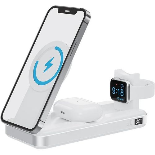 Batterie Externe Magnetique 10000mah Blanc - 3en1 Batterie Externe Induction Avec Usb-C -Charge Sans Fil 15w Et Charge Rapide Usb-C 20w - Power Bank Sans Fil Pour Iphone Et Apparei[Ind6171385]