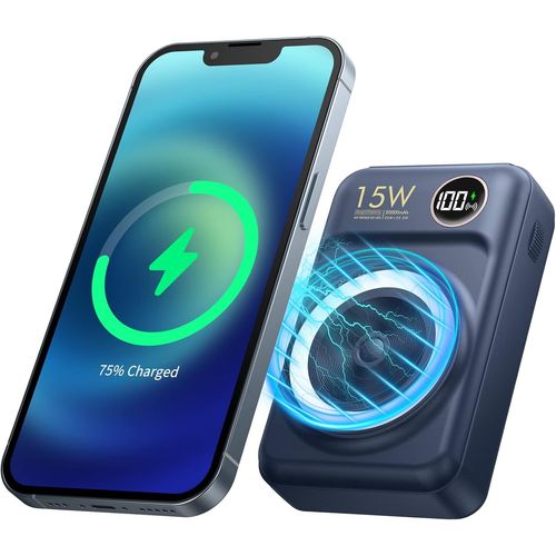 Batterie Externe Sans Fil Magnétique 20000mah Power Bank Chargeur Portable Charge Rapide Pd 20w Usb-A/Type-C 22.5w Mag-Safe Batterie Compatible Avec Écran Led Pour Iphone 12/13/14[Ind6170697]
