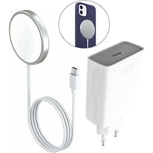 [2025 Pd 3.0 Certifié Mfi] 15w Qi Certifié Chargeur Magsafe Charge Sans Fil Magnétique, Avec 25w Usb Type C Chargeur Mural, Avec Iphone 16, Iphone 14, Iphone 15, Iphone 13 Series/A[Ind6171019]