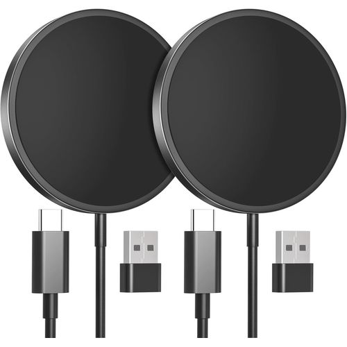 Lot De 2 Chargeur Sans Fil Pour Iphone 15w, Chargeur Rapide Compatible Avec Magsafe Pour Iphone, Chargeur Magnétique Vers Usb¿C Pour Iphone 16/15/14/13/12 Series, Airpods 3/2/ Pro [Ind6171000]