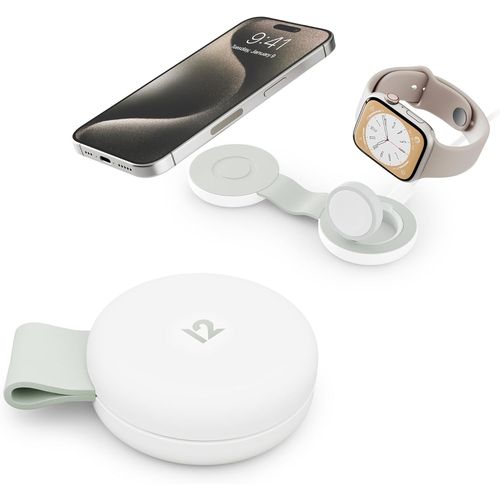 Butterfly Se 2 En 1 Qi2 Chargeur De Voyage Pour Iphone, Airpods Et Apple Watch Blanc[Ind6171354]