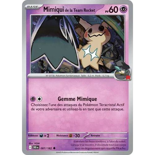 Carte Pokémon - Mimiqui De La Team Rocket - 087/182 - Ev10 Rivalités Destinées