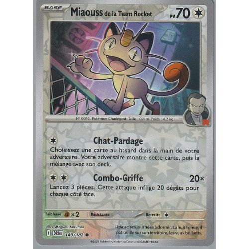 Carte Pokémon - Miaouss De La Team Rocket - 149/182 - Reverse - Ev10 Rivalités Destinées