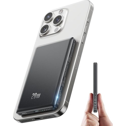 Batterie Externe Magnétique Sans Fil, 20w Petit Charge Rapide Power Bank 5000mah Avec Usb-C Entrée & Sortie Mini Chargeur Portable Compatible Avec Iphone 15/14/13/12 Serie (Noir)[Ind6170841]