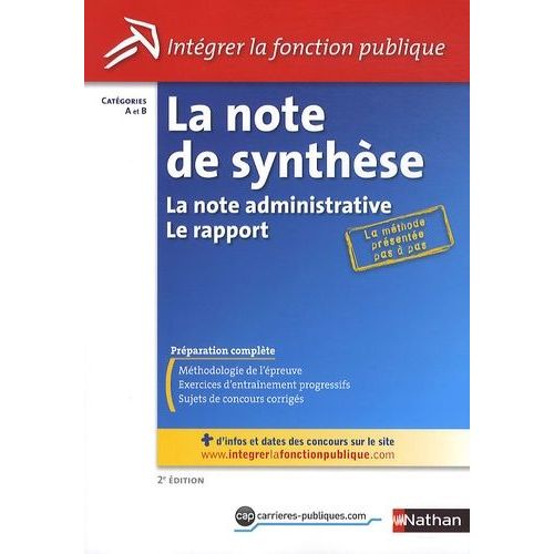 La Note De Synthèse, La Note Administrative, Le Rapport - Catégories A Et B