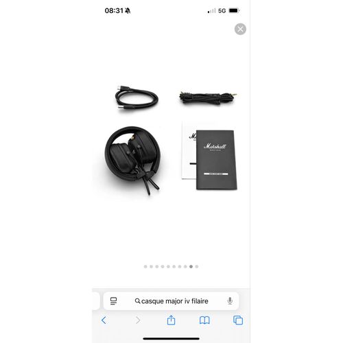 Casque Marshall Major IV avec fils
