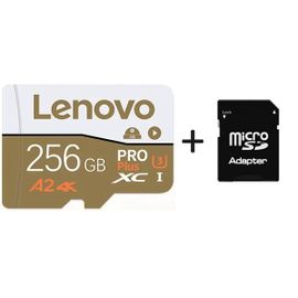 Carte Mémoire Lenovo 256 Go microSD + Adaptateur Classe 10 A2 Enregistrement 4K